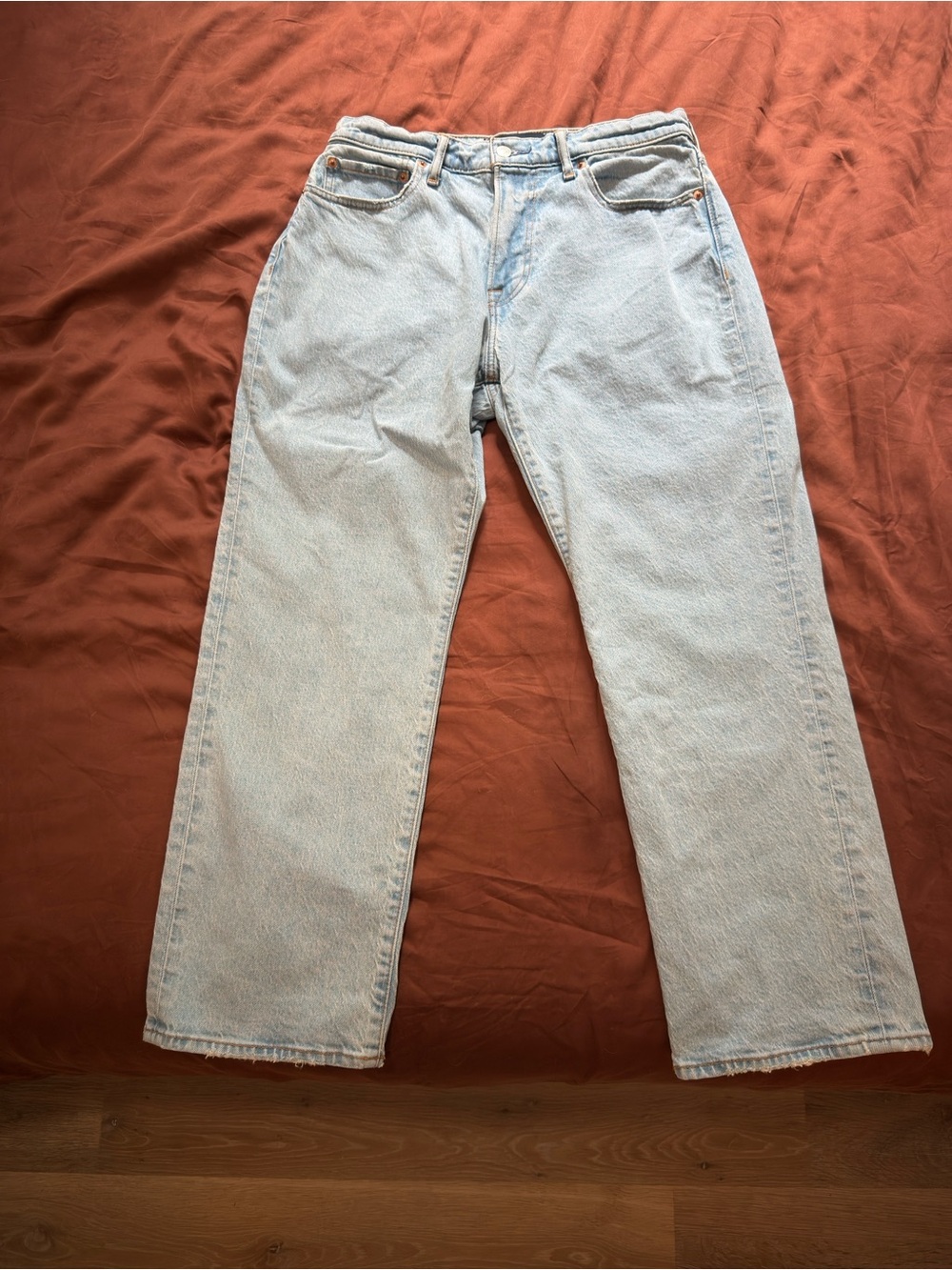 Abercrombie & Fitch Men's Straight Jeans in Pale Blue Wash